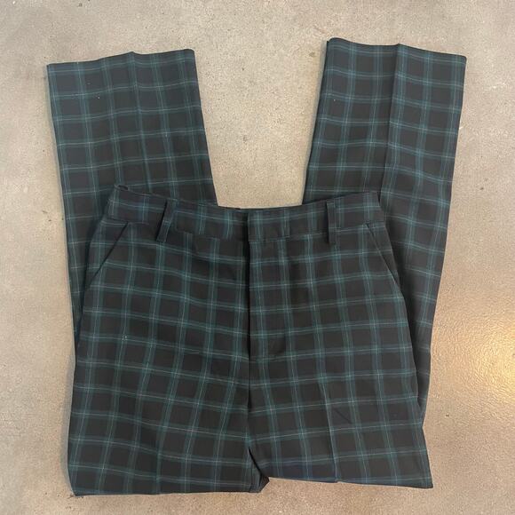 Urban Outfitters Green red plaid academia high rise ankle trouser womens 4 pants - Picture 2 of 8